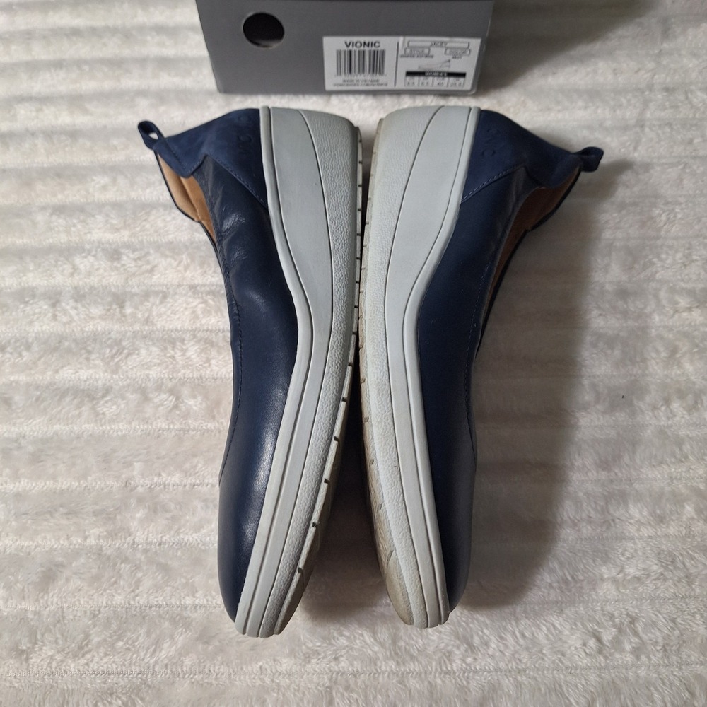 Vionic Jacey Slip-Ons Slip-on Wedge Shoes Womens 8.5 Navy Gray Sole Comfort - Picture 8 of 13